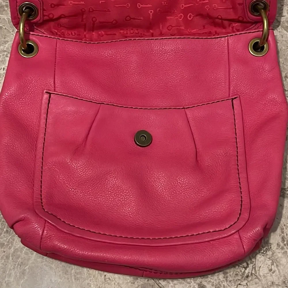Fossil Long Live Vintage Leather Shoulder Bag SHB5054 Pink Pebbled Leather